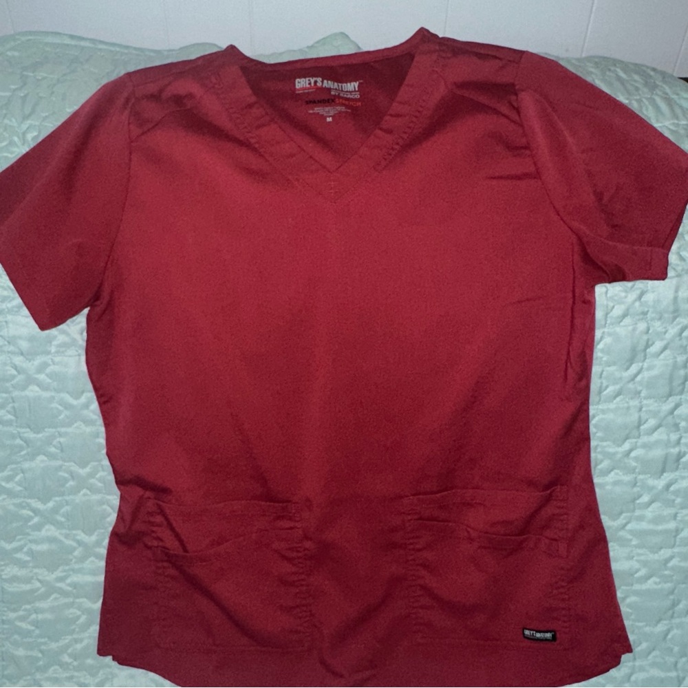 Grey's Anatomy Burgundy Scrub Top